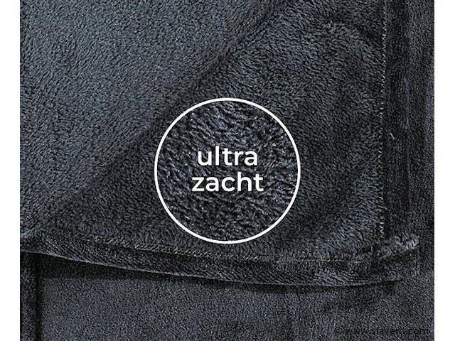 Fleecedeken 150x200cm zwart - afbeelding 2 van  7