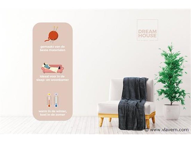 Fleecedeken 150x200cm zwart - afbeelding 7 van  7