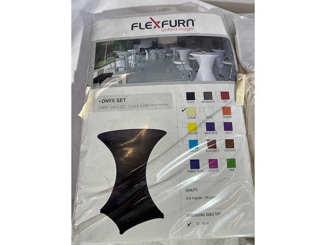 Flexfurn - onyx 85 - set body & top - ecru - standing table (2x) - afbeelding 1 van  2