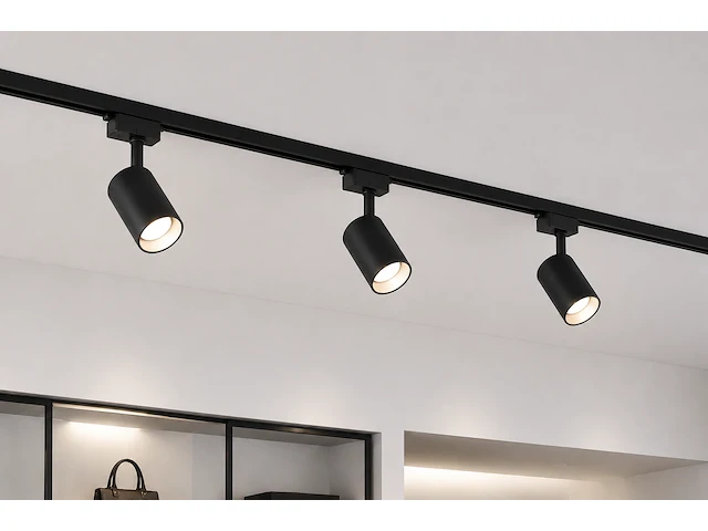Flexibel railverlichting-systeem (horoz) – zwart - lighting track (10 stuks) - afbeelding 1 van  5