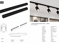 Flexibel railverlichting-systeem (horoz) – zwart - lighting track (6 stuks) - afbeelding 2 van  5