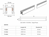 Flexibel railverlichting-systeem (horoz) – zwart - lighting track (6 stuks) - afbeelding 4 van  5