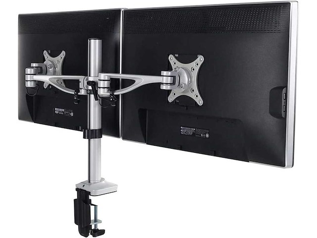 Fleximounts m13 aluminium dubbel gearticuleerde bureaustandaard voor 10 tot 27 inch lcd-scherm - afbeelding 1 van  7