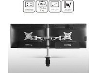 Fleximounts m13 aluminium dubbel gearticuleerde bureaustandaard voor 10 tot 27 inch lcd-scherm - afbeelding 3 van  7