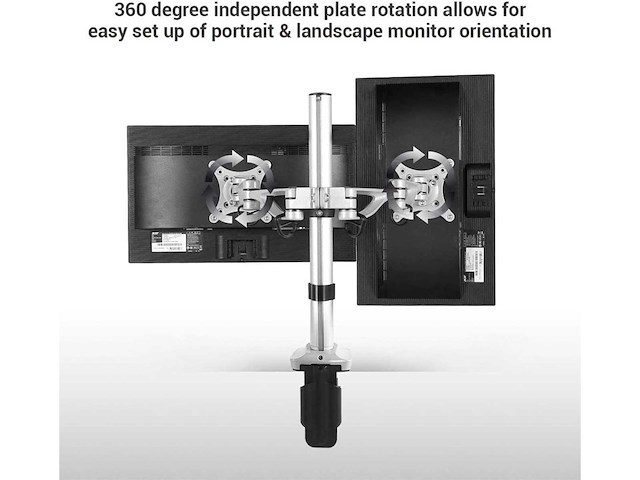 Fleximounts m13 aluminium dubbel gearticuleerde bureaustandaard voor 10 tot 27 inch lcd-scherm - afbeelding 4 van  7