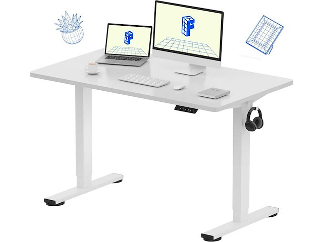 Flexispot 48 x 24 inch hoogteverstelbaar elektrisch zit-staand bureau - afbeelding 2 van  3