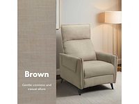 Flexispot adult reclining massagestoel, stoffen fauteuil - afbeelding 8 van  9