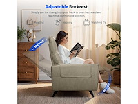 Flexispot adult reclining massagestoel, stoffen fauteuil - afbeelding 3 van  9