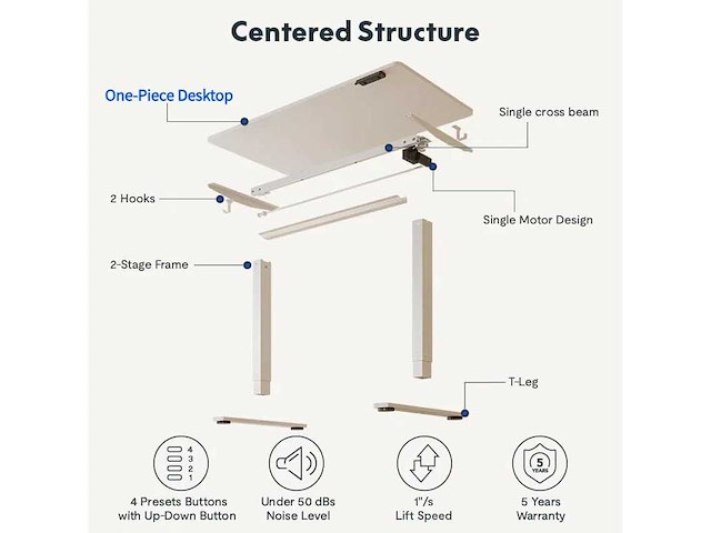 Flexispot bureau assis debout 120x60 cm - afbeelding 2 van  11