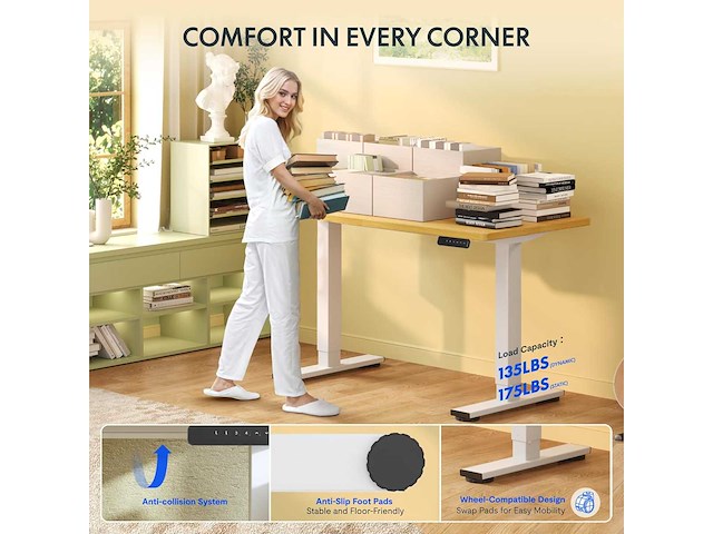 Flexispot bureau assis debout 120x60 cm - afbeelding 10 van  11