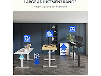 Flexispot eendelige elektrische zit-stand bureau 122 x 61 cm, 2,5 cm dik naadloos blad - afbeelding 1 van  1