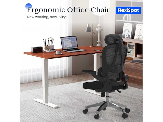 Flexispot ergonomische bureaustoel, met 2d-hoofdsteun - afbeelding 3 van  8