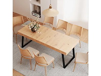 Flexispot uitschuifbare eettafel met mdf blad en stalen frame, 80 kg laadcapaciteit - afbeelding 1 van  6