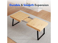 Flexispot uitschuifbare eettafel met mdf blad en stalen frame, 80 kg laadcapaciteit - afbeelding 2 van  6