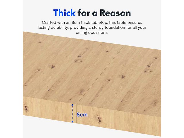 Flexispot uitschuifbare eettafel met mdf blad en stalen frame, 80 kg laadcapaciteit - afbeelding 4 van  6