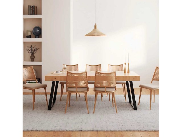 Flexispot uitschuifbare eettafel met mdf blad en stalen frame, 80 kg laadcapaciteit - afbeelding 6 van  6