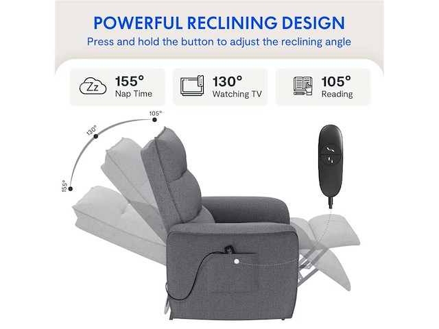 Flexispot x1 elektrische relaxstoel - beige - afbeelding 3 van  7