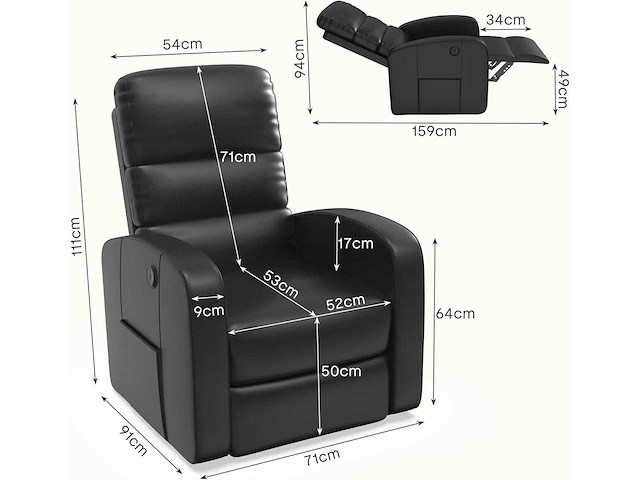 Flexispot xl3 liftstoel, massage- en verwarmingsfunctie - afbeelding 3 van  9