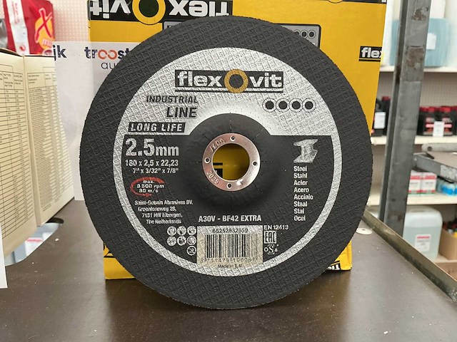 Flexovit a30v-bf42 exstra industrial line doorslijpschijf (50x) - afbeelding 1 van  2
