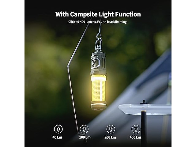 Flextailgear draagbaar muggenspray met 400 lm campinglamp - afbeelding 2 van  6