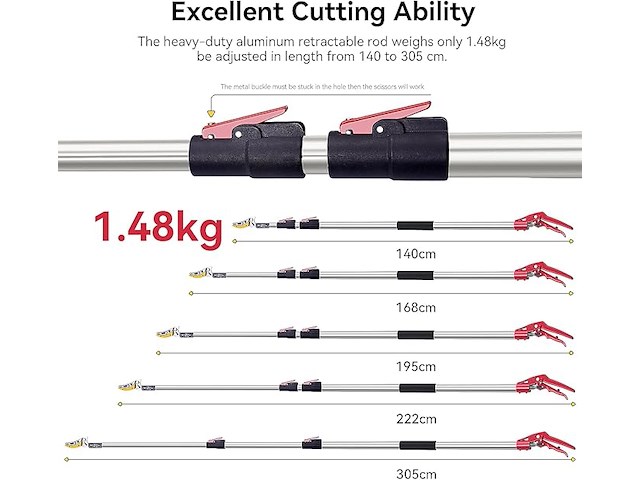 Flora guard telescopische snoeischaar (1,4–3,05 m) - afbeelding 3 van  5