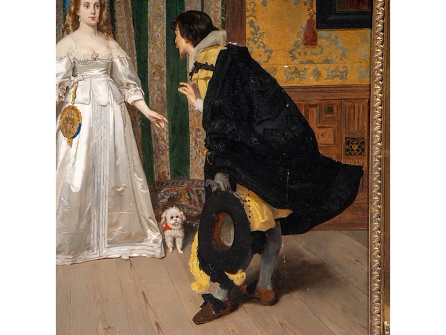 Florent willems (1823-1905), ready for the evening out, 1857, oil on mahogany 93 x 73 cm. (36.60 x 28.73 in.), frame: 110 x 90 cm. (43.31 x 35.42 in.) - afbeelding 5 van  6