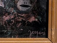 Floris jespers (1889-1965) and denise malfet (1945) (?), clowns, églomisé 58 x 41 cm. (22.82 x 16.14 in.), frame: 68 x 51 cm. (26.76 x 20.07 in.) - afbeelding 4 van  6
