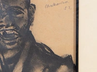 Floris jespers (1889-1965), 'makanga 2/2', 1952, charcoal drawing 50 x 40 cm. (19.67 x 15 3/4 in.), frame: 53.5 x 43.5 cm. (21.05 x 17.12 in.) - afbeelding 4 van  4