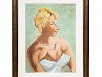 Floris jespers (1889-1965), portrait of a lady in formal wear, 1931, oil on cardboard 70 x 50 cm. (27.55 x 19.67 in.), frame: 95 x 75 cm. (37.39 x 29.53 in.) - afbeelding 2 van  5