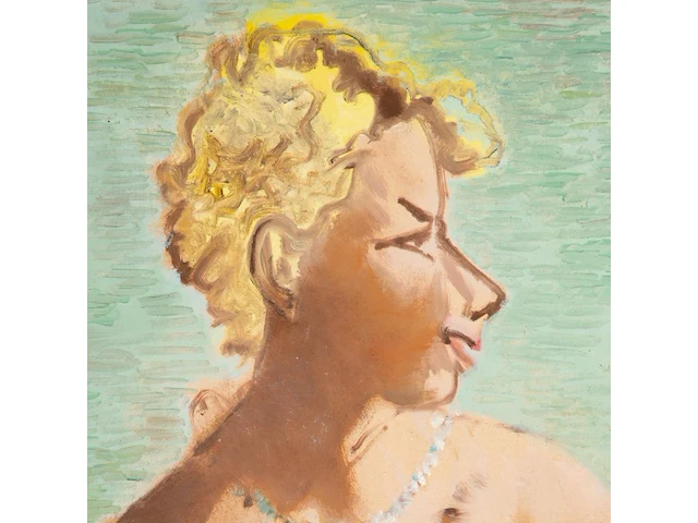 Floris jespers (1889-1965), portrait of a lady in formal wear, 1931, oil on cardboard 70 x 50 cm. (27.55 x 19.67 in.), frame: 95 x 75 cm. (37.39 x 29.53 in.) - afbeelding 5 van  5