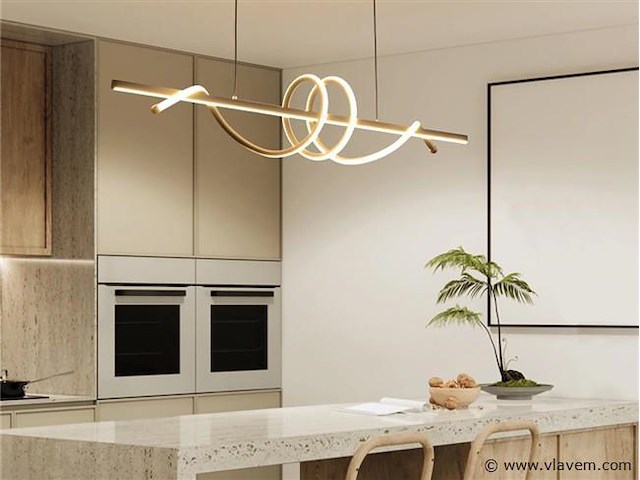 Flow led design armatuur goud - afbeelding 7 van  9