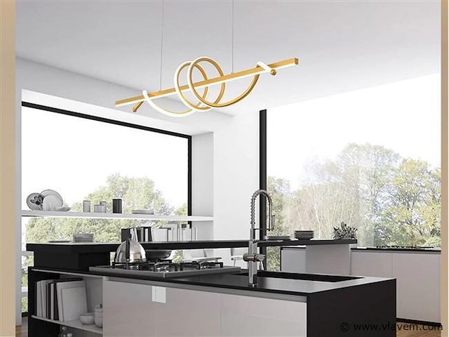 Flow led design armatuur goud - afbeelding 4 van  9