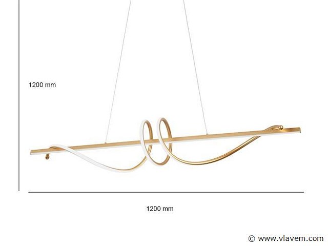 Flow led design armatuur goud - afbeelding 5 van  9