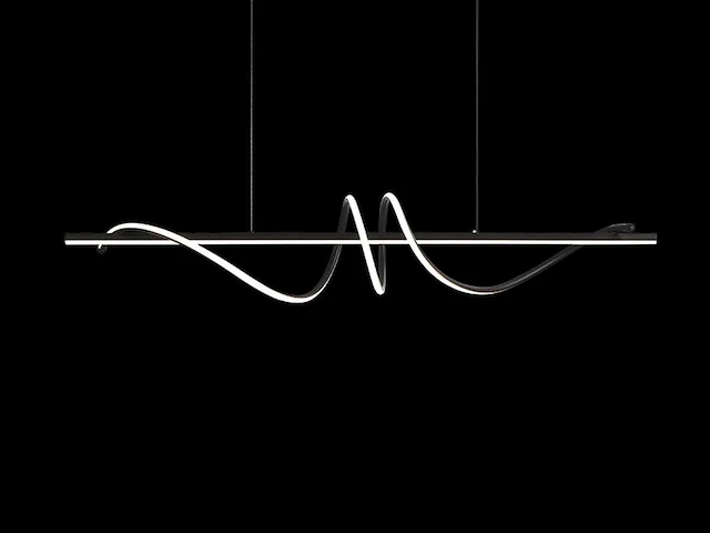 Flow led design armatuur zwart - afbeelding 1 van  8