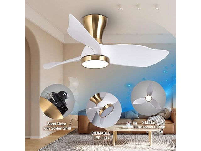 Flush mount modern dc low plafondventilator - afbeelding 2 van  4