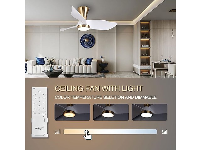 Flush mount modern dc low plafondventilator - afbeelding 4 van  4