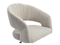 Fluwelen bureaustoel - beige en goud - verstelbare hoogte - door pascal morabito - afbeelding 4 van  8