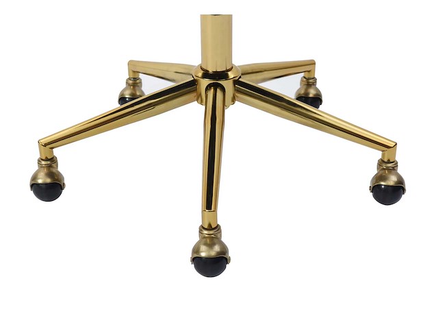 Fluwelen bureaustoel - beige en goud - verstelbare hoogte - door pascal morabito - afbeelding 5 van  8