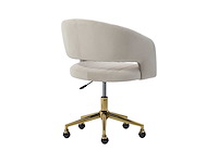 Fluwelen bureaustoel - beige en goud - verstelbare hoogte - door pascal morabito - afbeelding 7 van  8