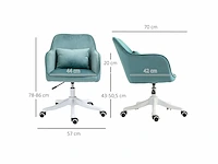Fluwelen bureaustoel, massagebureaustoel, ingebouwde lendenkussen - afbeelding 3 van  5