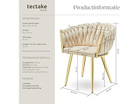 Fluwelen eetstoelen met boog - zandgoud (x6) - afbeelding 4 van  8