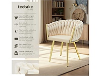 Fluwelen eetstoelen met boog - zandgoud (x6) - afbeelding 5 van  8