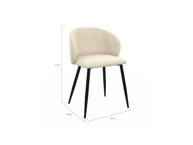 Fluwelen stoel en metalen poten (x8 mix) - afbeelding 6 van  9