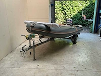 Foldable rib frib360 rubberboot met evinrude 35 pk, minn kota elektromotor en trailer