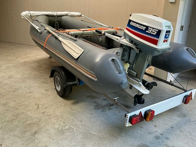 Foldable rib frib360 rubberboot met evinrude 35 pk, minn kota elektromotor en trailer - afbeelding 14 van  20