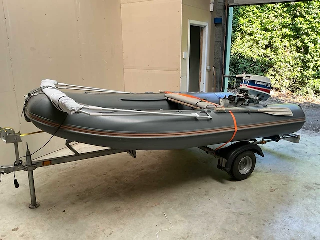 Foldable rib frib360 rubberboot met evinrude 35 pk, minn kota elektromotor en trailer - afbeelding 9 van  17