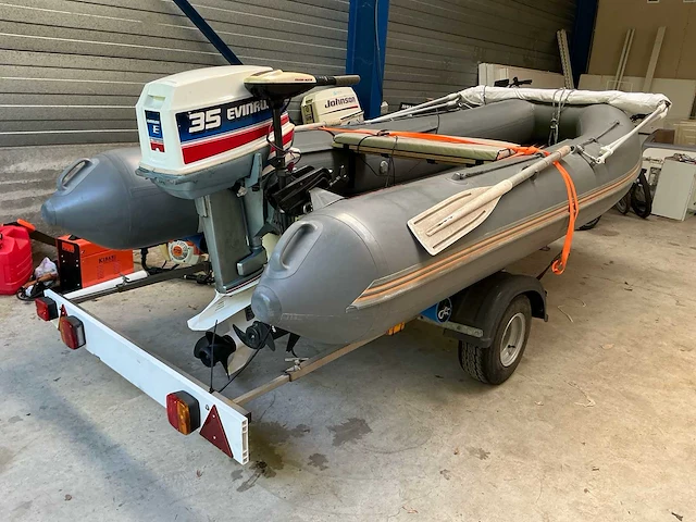 Foldable rib frib360 rubberboot met evinrude 35 pk, minn kota elektromotor en trailer - afbeelding 5 van  20