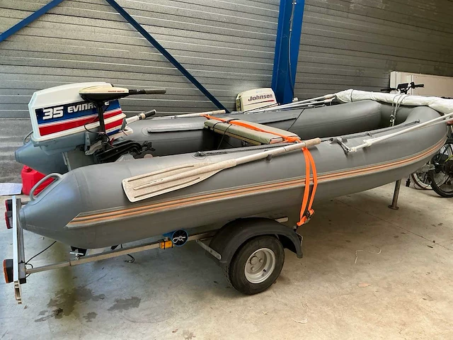 Foldable rib frib360 rubberboot met evinrude 35 pk, minn kota elektromotor en trailer - afbeelding 6 van  20