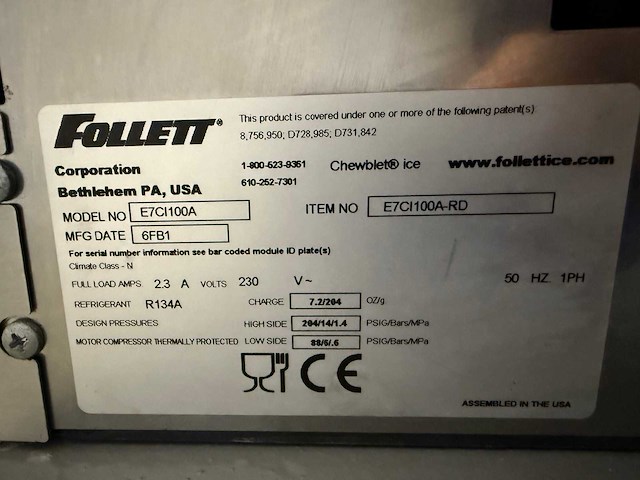 Follet - e7ci100a - instant chewblet ijsdispenser - afbeelding 5 van  5