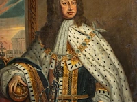 Follower of godfrey kneller (1646-1723), portrait of king george i of great britain and ireland, 1718, oil on canvas 127 x 102 cm. (50 x 40.15 in.), frame: 160 x 135 cm. (62.99 x 53.14 in.)